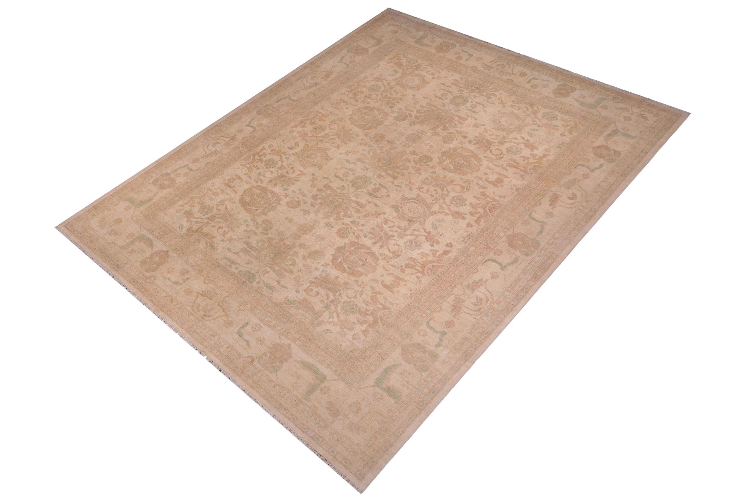 handmade Traditional Kafkaz Lt. Tan Tan Hand Knotted RECTANGLE 100% WOOL area rug 12x15