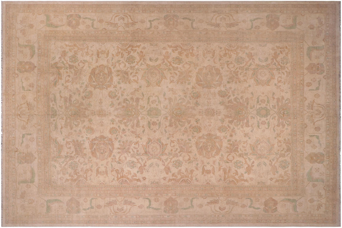 handmade Traditional Kafkaz Lt. Tan Tan Hand Knotted RECTANGLE 100% WOOL area rug 12x15