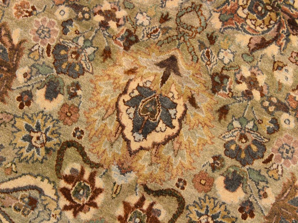 handmade Traditional Kashan Taupe Pink Hand Knotted ROUND 100% WOOL area rug 8x8