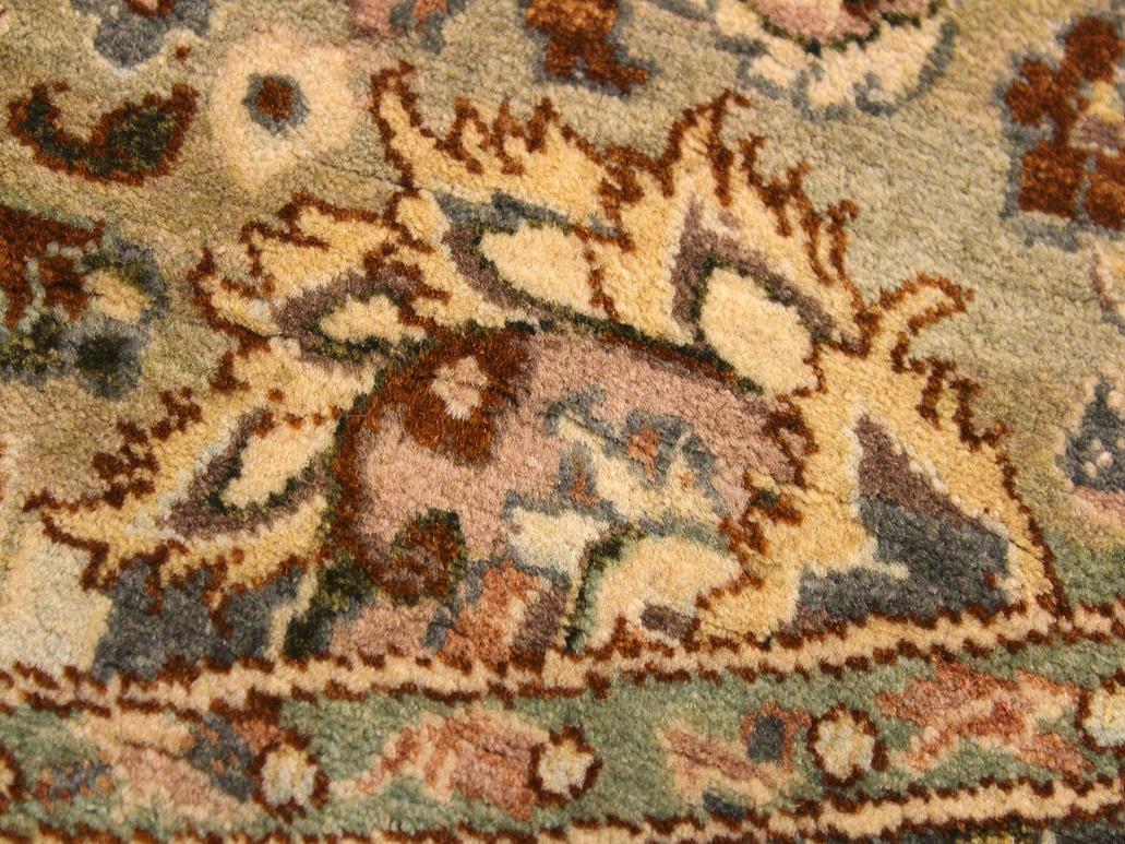 handmade Traditional Kashan Taupe Pink Hand Knotted ROUND 100% WOOL area rug 8x8