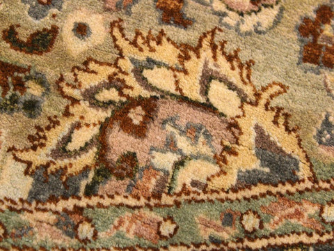 handmade Traditional Kashan Taupe Pink Hand Knotted ROUND 100% WOOL area rug 8x8