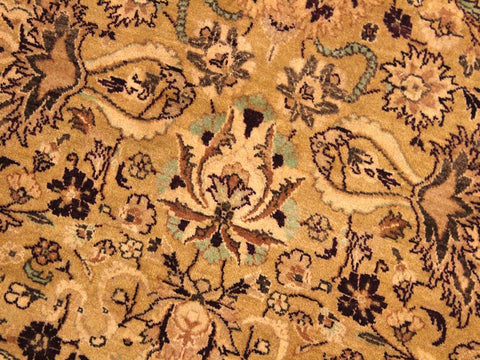 handmade Traditional Kashan Gold Red Hand Knotted ROUND 100% WOOL area rug 8x8