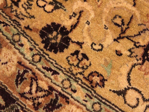 handmade Traditional Kashan Gold Red Hand Knotted ROUND 100% WOOL area rug 8x8