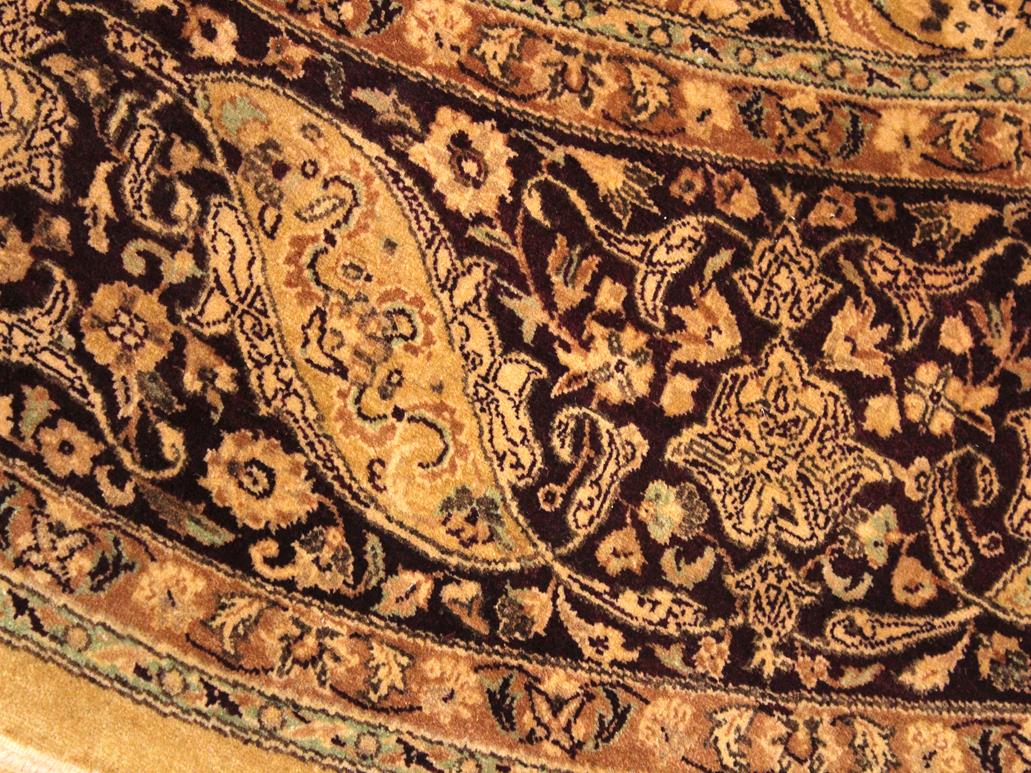 handmade Traditional Kashan Gold Red Hand Knotted ROUND 100% WOOL area rug 8x8