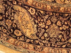 handmade Traditional Kashan Gold Red Hand Knotted ROUND 100% WOOL area rug 8x8