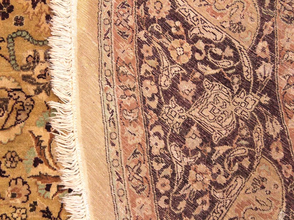 handmade Traditional Kashan Gold Red Hand Knotted ROUND 100% WOOL area rug 8x8