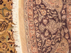 handmade Traditional Kashan Gold Red Hand Knotted ROUND 100% WOOL area rug 8x8