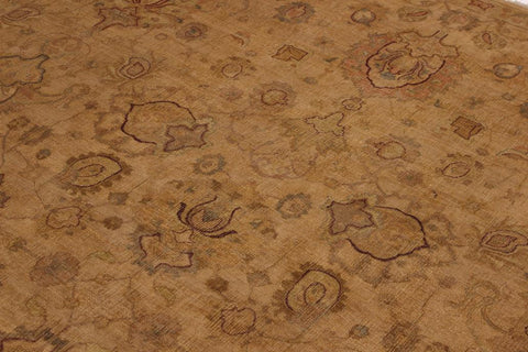 handmade Traditional  Gold Gold Hand Knotted RECTANGLE 100% WOOL area rug 9'X12'