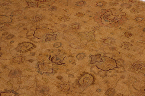 handmade Traditional  Gold Gold Hand Knotted RECTANGLE 100% WOOL area rug 9' x 12'