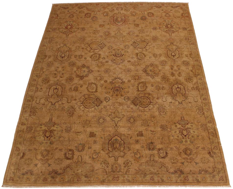 handmade Traditional  Gold Gold Hand Knotted RECTANGLE 100% WOOL area rug 9'X12'