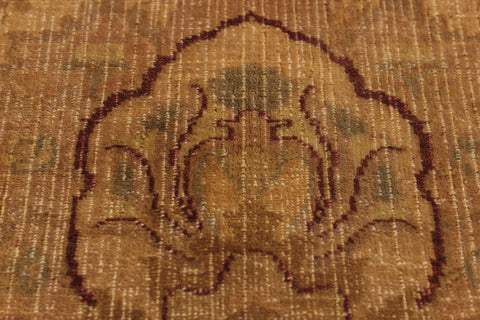 handmade Traditional  Gold Gold Hand Knotted RECTANGLE 100% WOOL area rug 9' x 12'