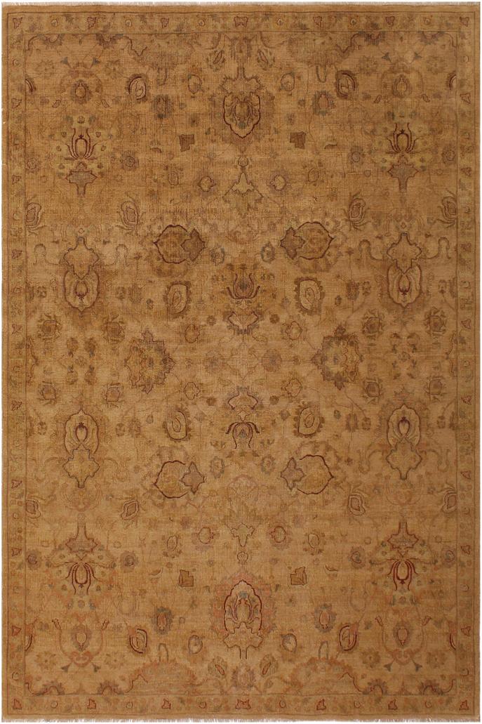 handmade Traditional  Gold Gold Hand Knotted RECTANGLE 100% WOOL area rug 9'X12'