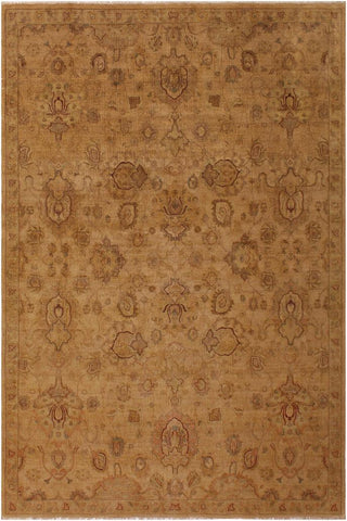 handmade Traditional  Gold Gold Hand Knotted RECTANGLE 100% WOOL area rug 9'X12'