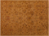handmade Traditional  Gold Gold Hand Knotted RECTANGLE 100% WOOL area rug 9x12