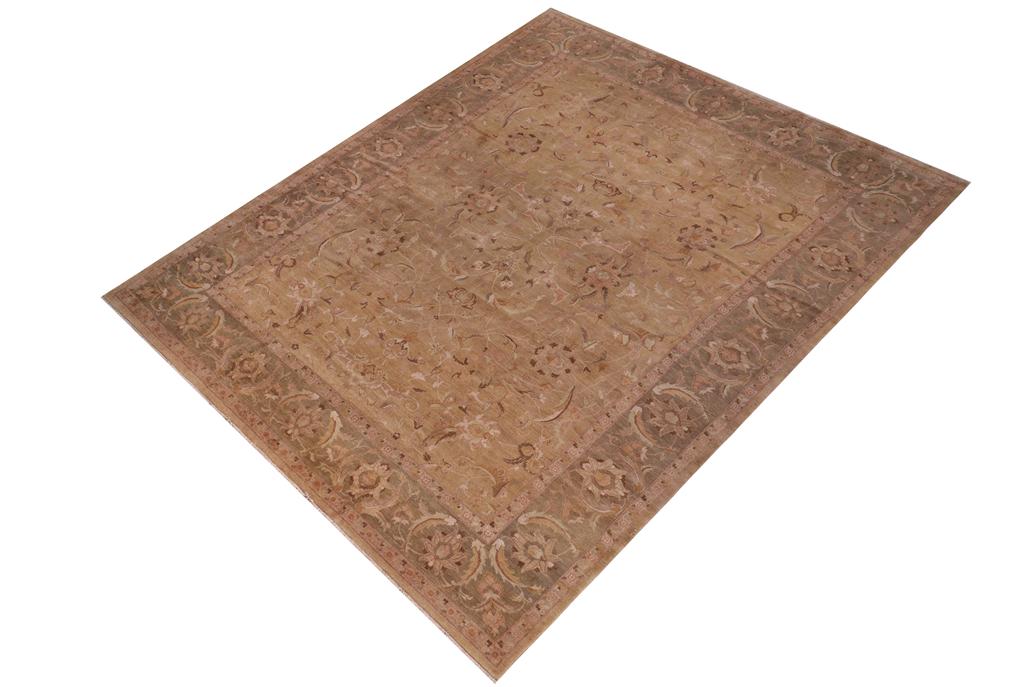 handmade Traditional Design Gold Green Hand Knotted RECTANGLE 100% WOOL area rug 12'X17'