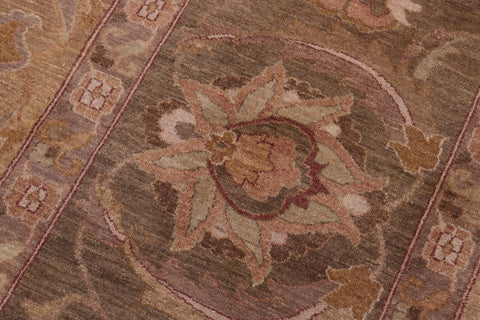 handmade Traditional Design Gold Green Hand Knotted RECTANGLE 100% WOOL area rug 12' x 17'