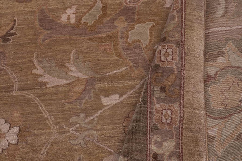 handmade Traditional Design Gold Green Hand Knotted RECTANGLE 100% WOOL area rug 12'X17'