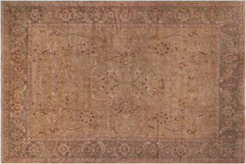 handmade Traditional Design Gold Green Hand Knotted RECTANGLE 100% WOOL area rug 12'X17'