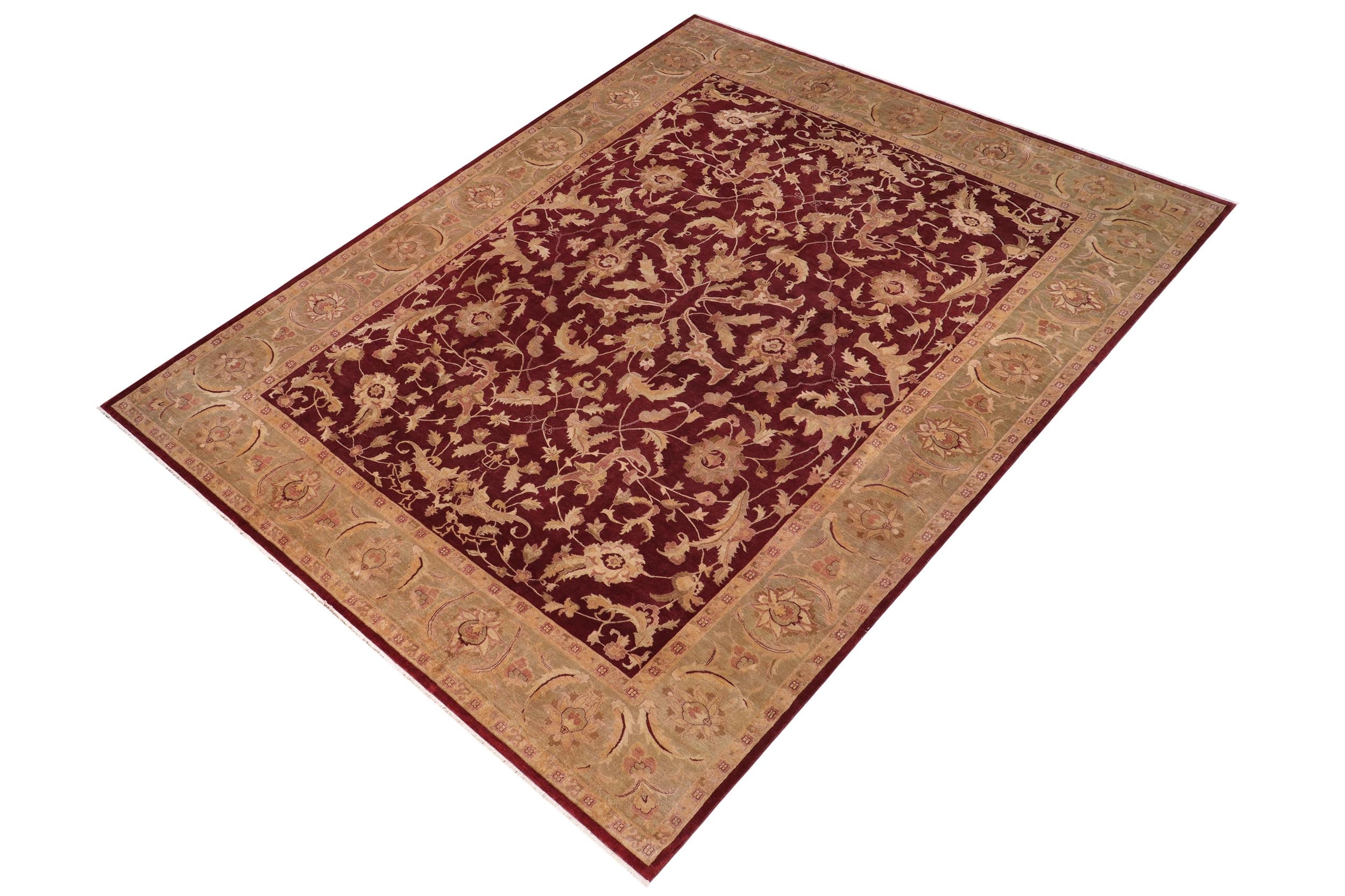 handmade Traditional Kafkaz Red Lt. Green Hand Knotted RECTANGLE 100% WOOL area rug 12x17