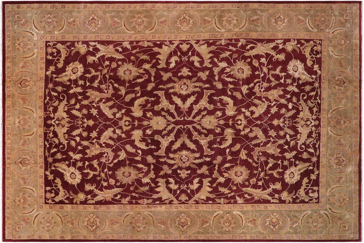 handmade Traditional Kafkaz Red Lt. Green Hand Knotted RECTANGLE 100% WOOL area rug 12x17