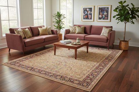 handmade Transitional Lahore Gold Aubergine Hand Knotted RECTANGLE 100% WOOL area rug 9x12