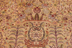 Vintage Persian Lahore Alycia Gold/Aubergine Wool Rug - 9'1''X11'9''