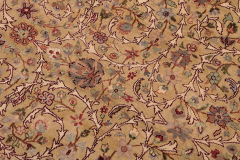 handmade Transitional Lahore Gold Aubergine Hand Knotted RECTANGLE 100% WOOL area rug 9x12