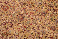 Vintage Persian Lahore Alycia Gold/Aubergine Wool Rug - 9'1''X11'9''