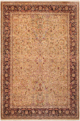 Traditional Lahore Alycia Gold Aubergine Hand Knotted Area rugs 9X12