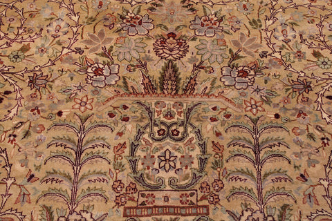 handmade Transitional Lahore Gold Aubergine Hand Knotted RECTANGLE 100% WOOL area rug 9x12