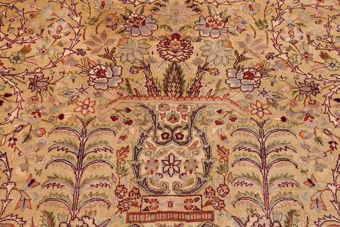 handmade Transitional Lahore Gold Aubergine Hand Knotted RECTANGLE 100% WOOL area rug 9 x 12