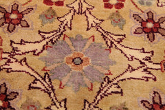 Vintage Persian Lahore Alycia Gold/Aubergine Wool Rug - 9'1''X11'9''