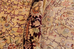 Vintage Persian Lahore Alycia Gold/Aubergine Wool Rug - 9'1''X11'9''