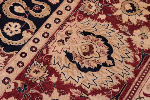 handmade Transitional Agra Blue Red Hand Knotted RECTANGLE 100% WOOL area rug 10 x 14
