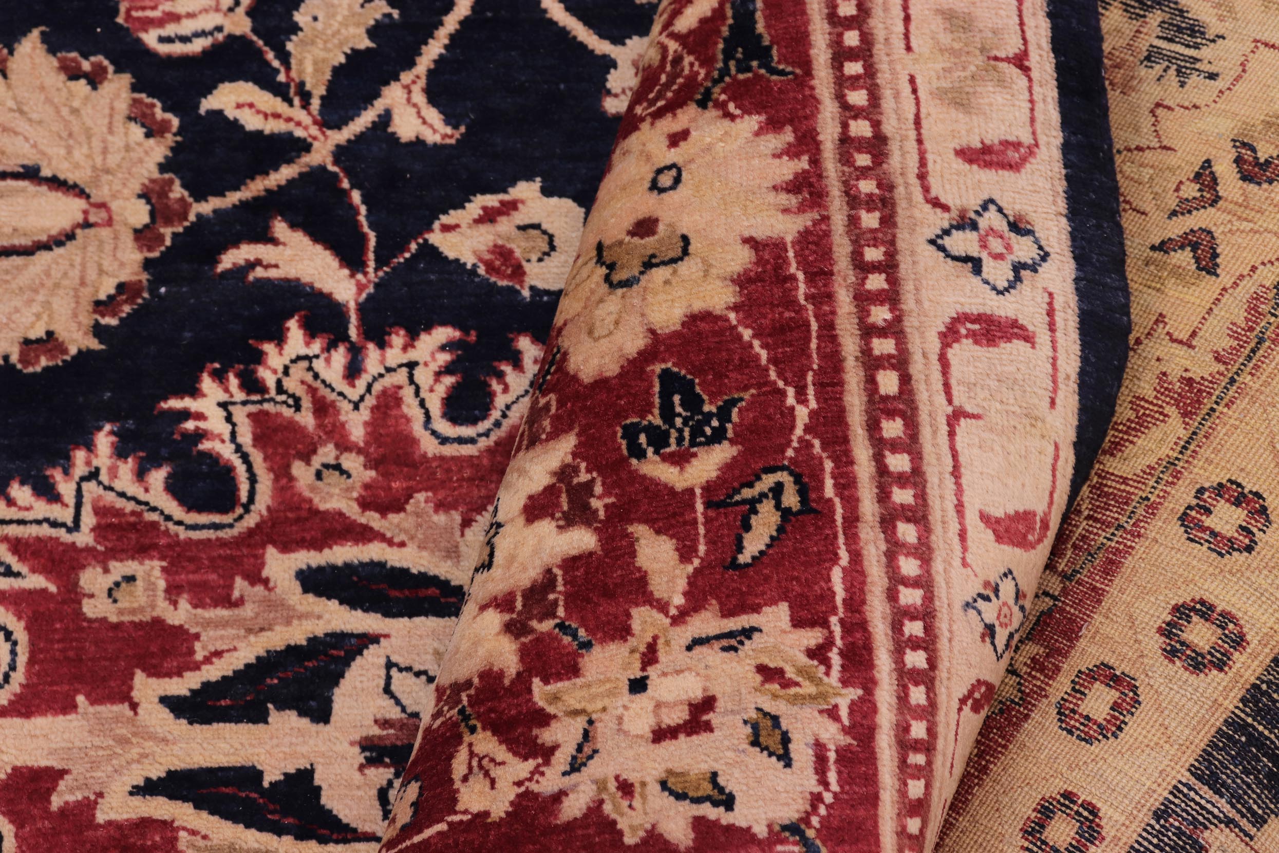 handmade Transitional Agra Blue Red Hand Knotted RECTANGLE 100% WOOL area rug 10x14