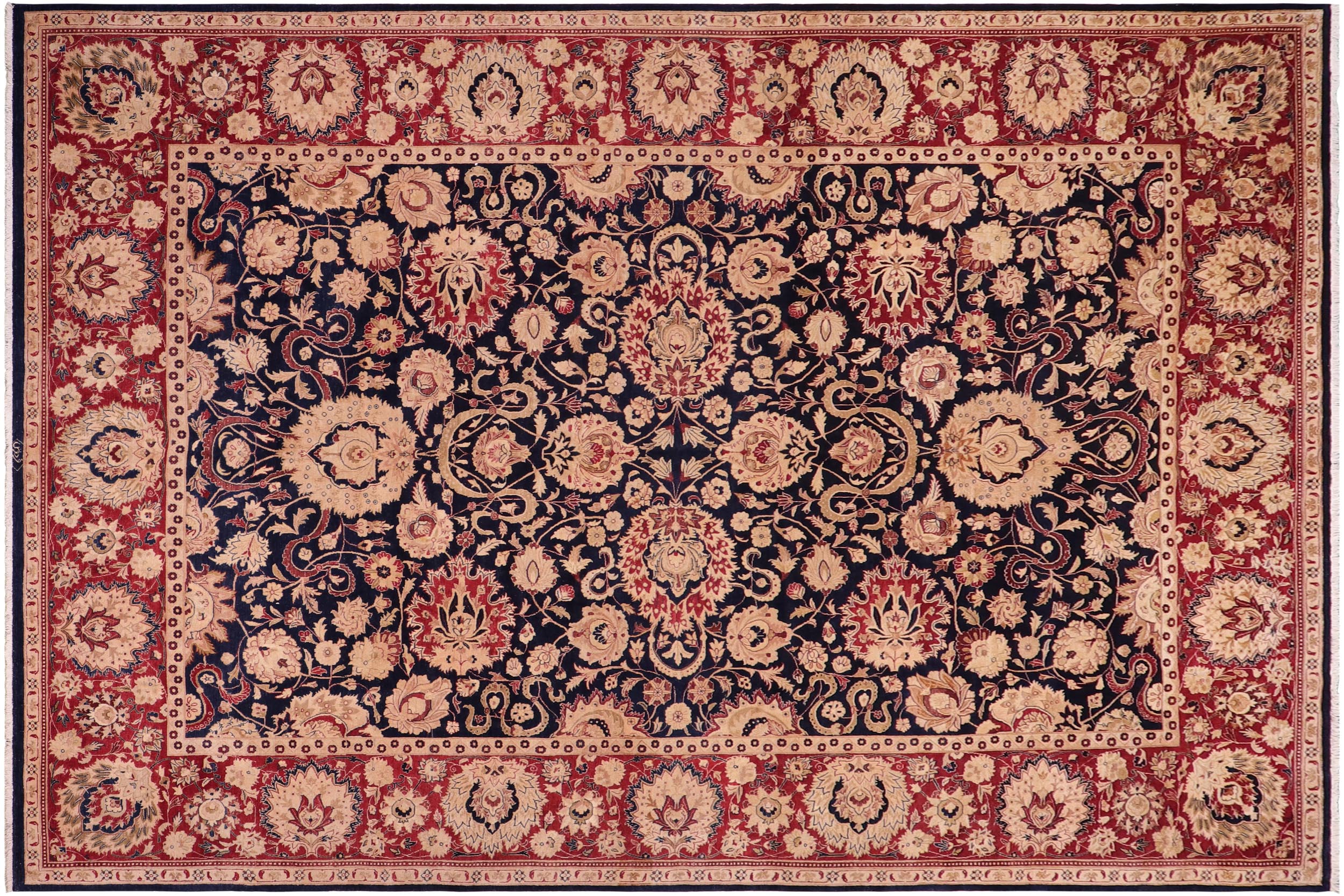 handmade Transitional Agra Blue Red Hand Knotted RECTANGLE 100% WOOL area rug 10 x 14