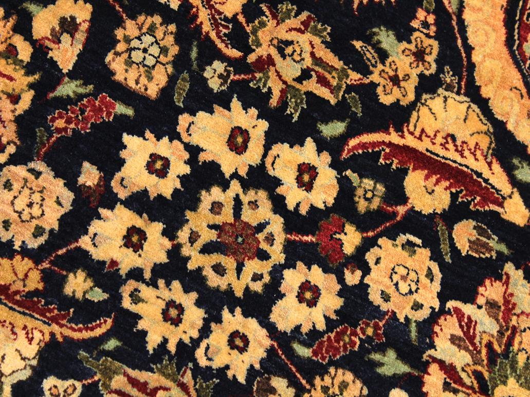 handmade Traditional Agra Tabriz Blue Tan Hand Knotted ROUND 100% WOOL area rug 8x8