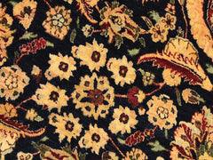 handmade Traditional Agra Tabriz Blue Tan Hand Knotted ROUND 100% WOOL area rug 8x8