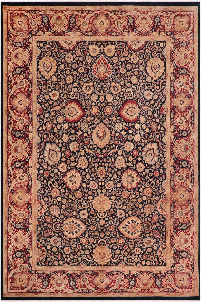 Traditional Anmol Agra Amal Blue Red Hand Knotted Area rugs 10X14