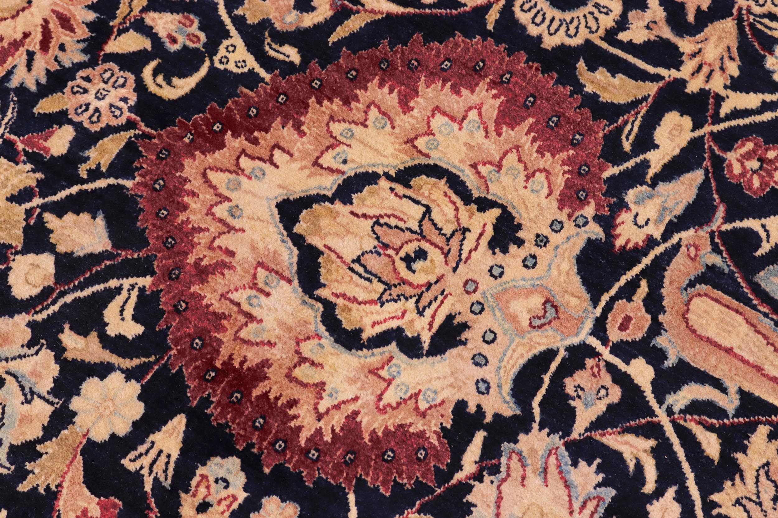 handmade Transitional Anmol Agra Blue Red Hand Knotted RECTANGLE 100% WOOL area rug 10 x 14
