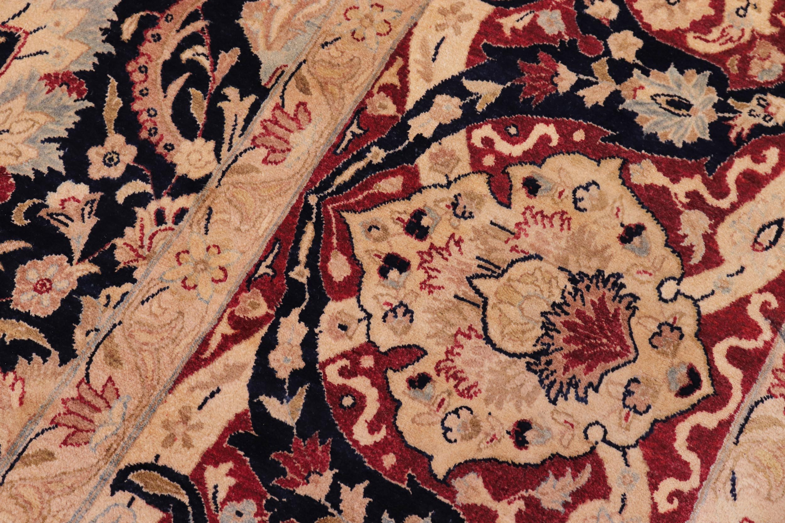 handmade Transitional Anmol Agra Blue Red Hand Knotted RECTANGLE 100% WOOL area rug 10 x 14