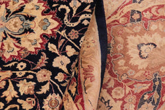 Antique Anmol Agra Amal Blue/Red Wool Rug - 10'1''X14'11''