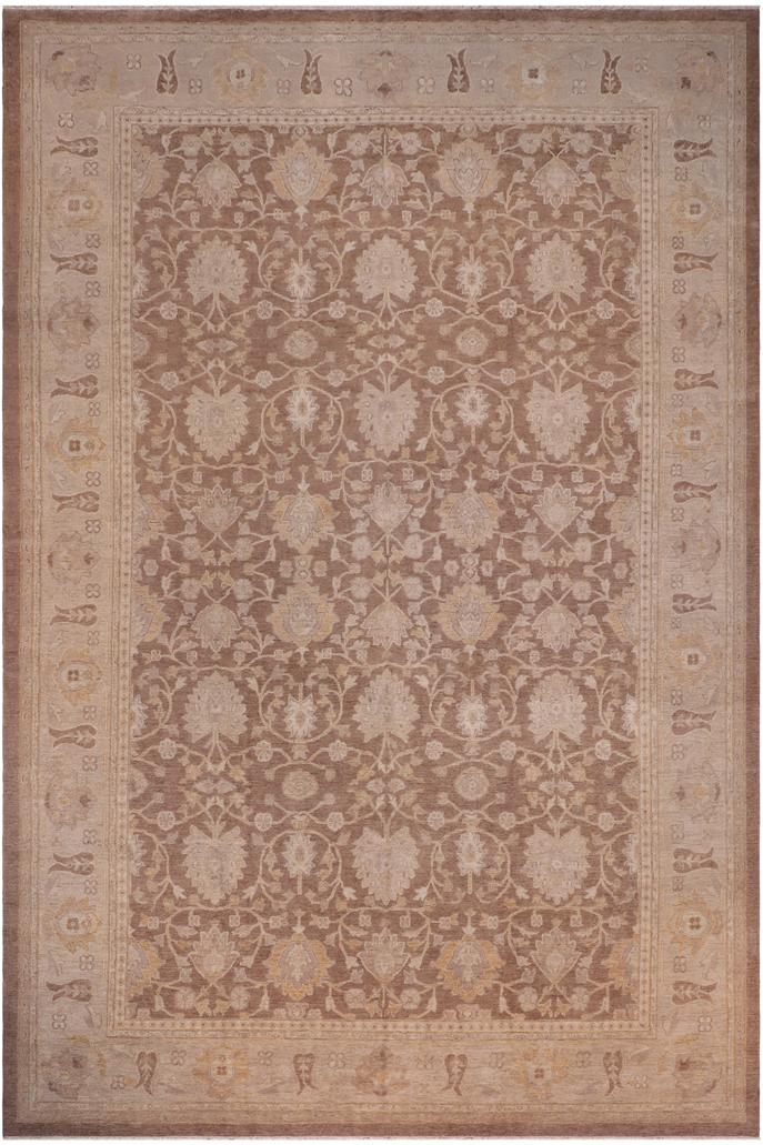 handmade Traditional Kafkaz Brown Tan Hand Knotted RECTANGLE 100% WOOL area rug 12X18