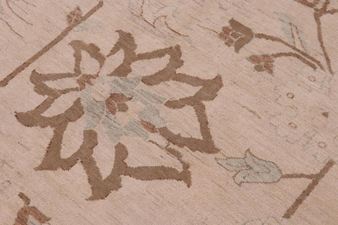 handmade Traditional Lahore Lt. Tan Lt. Green Hand Knotted RECTANGLE 100% WOOL area rug ODD