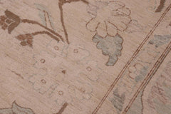 handmade Traditional Lahore Lt. Tan Lt. Green Hand Knotted RECTANGLE 100% WOOL area rug ODD