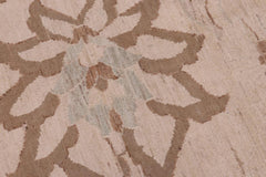 handmade Traditional Lahore Lt. Tan Lt. Green Hand Knotted RECTANGLE 100% WOOL area rug ODD