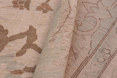 handmade Traditional Lahore Lt. Tan Lt. Green Hand Knotted RECTANGLE 100% WOOL area rug ODD