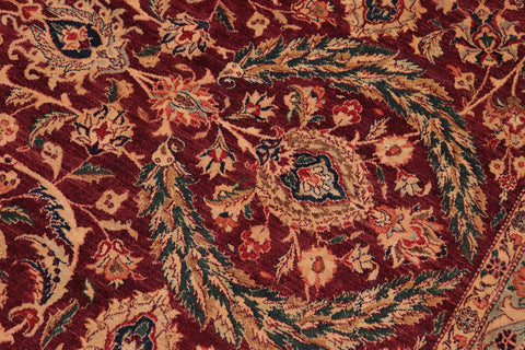 handmade Transitional Dabir Maroon Blue Hand Knotted RECTANGLE 100% WOOL area rug 10 x 14