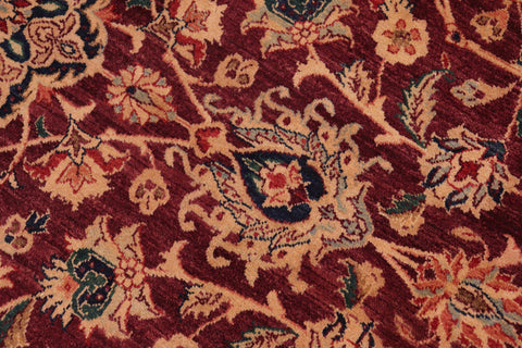 handmade Transitional Dabir Maroon Blue Hand Knotted RECTANGLE 100% WOOL area rug 10 x 14