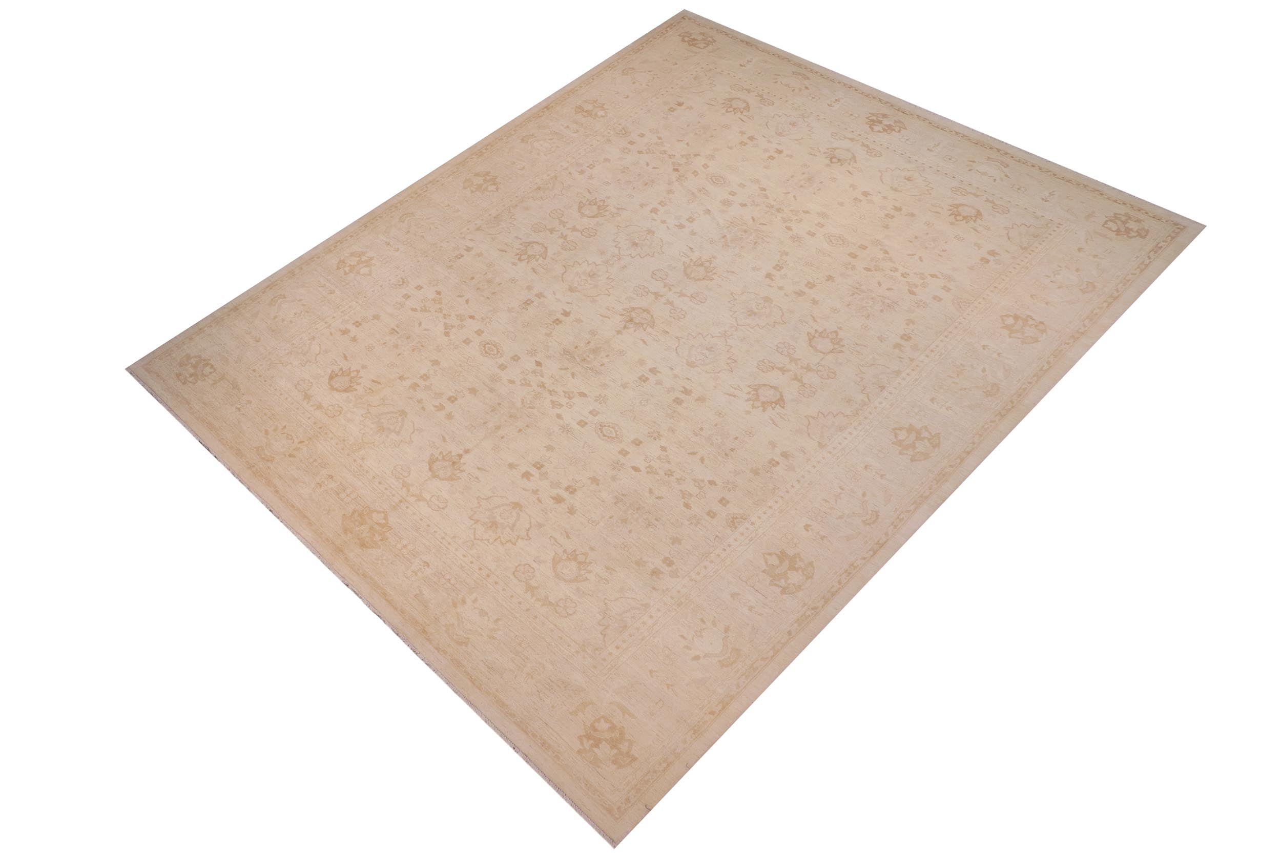 handmade Traditional Kafkaz Ivory Tan Hand Knotted RECTANGLE 100% WOOL area rug 12x18